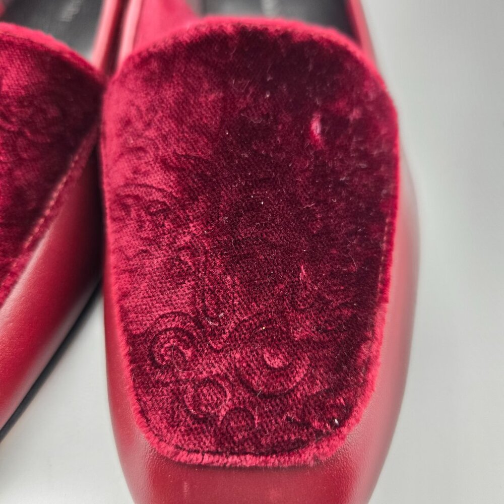 Enzo Angiolini red slip on square toed loafers - Picture 5 of 11